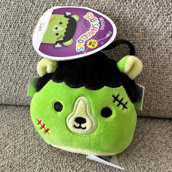 Nwt Squishmallows Len Frankenstein Bear Halloween Clip 3" - Picture 1 of 2